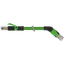 RJ45 male 0° / RJ45 male 45° right shielded PUR 1x4xAWG22  gn 3.0m thumbnail 1
