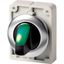 M30I-FWLK-G Illuminated selector switch actuator, RMQ-Titan, with thumb-grip, momentary, 2 positions, green, Front ring stainless steel thumbnail 3