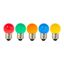 EcoPack 5pcs LED G45 E27 1W Multi-colour PC thumbnail 1