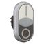 M22-DDLF-WS-X1/X0 Double actuator pushbutton, RMQ-Titan, Actuators and indicator lights flush, momentary, White lens, white, black, inscribed, Bezel: titanium thumbnail 12