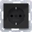 SCHUKO wall socket, Safety Plus, plug-in type, A.x/C.x, night black glossy. thumbnail 1