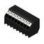 Printed circuit board terminals, 3.50 mm, Number of poles: 8, 135°, Solder pin length (l): 1.5 mm, black, PUSH IN with actuator, Clamping range, max. : 1.5 mm², Tube thumbnail 1