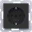 SCHUKO wall socket, push-in type, A.x/C.x, matte night black thumbnail 1