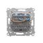 Double IT socket RJ45, category 5e, (module), Simon 24, IP20/IP44, champagne matt thumbnail 2