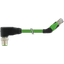 M12 male 90° D-cod. / RJ45 45° left shielded PUR 1x4xAWG22 gn 15m thumbnail 2