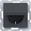 SCHUKO wall socket, locking pin, plug-in, A.x/C.x, anthracite thumbnail 1