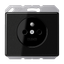 Socket. SL500 black with pin earth & KI mounting. thumbnail 1
