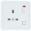 EARTH SOCKET W/SWITCH (BRITISH TYPE) WHITE thumbnail 2