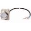 Illuminated pushbutton actuator, Flat, maintained, 1 N/O, Cable (black) with non-terminated end, 4 pole, 3.5 m, LED white, White, Blank, 24 V AC/DC, M thumbnail 1