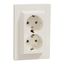 Asfora socket double, grounded, 16 A, screw, CREAM thumbnail 1
