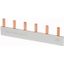 Phase busbar with 6x pins, 1-phase, insulated, straight thumbnail 1