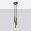 HANGING LAMP CYLINDRICAL GREEN LAMPSHADES WITH ELEGANT CARBON GROOVING 3XGU10 thumbnail 2
