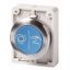 M30C-FD-B-X217 Pushbutton, RMQ-Titan, Flat, momentary, Blue, inscribed, Metal bezel thumbnail 1