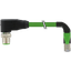 M12 male 90° D-cod. / RJ45 90° down shielded PUR 1x4xAWG22 gn 7m thumbnail 2