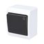 GALATEA Bell symbol button No. 1/0 10A 230V on plaster IP44 white/black thumbnail 1