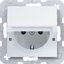SCHUKO wall socket, locking pin, plug-in, A.x/C.x, matte light white thumbnail 1