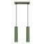 HANGING LAMP WITH TWO HANGS AND GREEN GROOVED LAMPSHADES, CARBON SERIES thumbnail 3