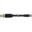 M12 male 0° / M8 female 0° A-cod. shielded PUR 3x0.34 shielded bk 10m thumbnail 1
