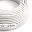 Large section electric cable 3x1,50 round - covered by rayon White RM01 thumbnail 1