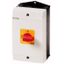 T3-1-102/I2-RT On-Off switch, T3, 32 A, surface mounting, 1 contact unit(s), 2 pole, Emergency switching off function, with red thumb grip and yellow front plate thumbnail 1