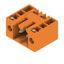 PCB plug-in connector, male header, Flange, THT solder connection, 3.50 mm, Number of poles: 2, 90°, Solder pin length (l): 3.2 mm, tinned, orange, Box thumbnail 2