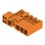 PCB plug-in connector, male header, closed side, Middle flange, THT solder connection, 7.62 mm, Number of poles: 4, 270°, Solder pin length (l): 3.5 mm, tinned, orange, Box thumbnail 4