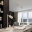 HANGING LAMP WITH TWO HANGS AND BEIGE GROOVED LAMPSHADES, CARBON SERIES thumbnail 5