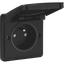 Splashproof socket outlet 16 A/250 Vac with pin earthing, shutters and with plug-in terminals, black thumbnail 2