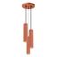 HANGING LAMP CYLINDRICAL RED LAMPSHADES WITH MODERN CARBON GROOVES 3XGU10 thumbnail 1