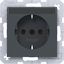 SCHUKO wall socket, text field, plug-in type, A.x/C.x anthracite thumbnail 1