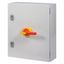 DMV-250/3/SE5/P-R Switch-disconnector, DMV, 250 A, 3 pole, Emergency switching off function, With red rotary handle and yellow locking ring, in steel enclosure, 9 mm co thumbnail 6