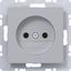 Wall socket without earth connection, A.x/C.x, titanium thumbnail 1