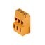 Printed circuit board terminals, 5.08 mm, Number of poles: 5, 90°, Solder pin length (l): 3.5 mm, tinned, orange, Clamping yoke connection, Clamping range, max. : 2.5 mm², Box thumbnail 1