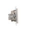 Double socket outlet without earthing, with shutters, Silver matt, metalic, 16A thumbnail 1