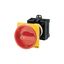 T0-4-15700/V/SVB Main switch, T0, 20 A, rear mounting, 4 contact unit(s), 6 pole, 2 N/O, Emergency switching off function, With red rotary handle and yellow locking ri thumbnail 4