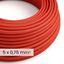 DALI Textile electrical cable 5x0.75 mm² in Fire Red - Flexible cable for lighting and home automation RM09 thumbnail 1