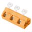 Printed circuit board terminals, 10.00 mm, Number of poles: 11, 135°, Solder pin length (l): 3.5 mm, tinned, orange, Tension clamp connection with actuator, Clamping range, max. : 2.5 mm², Box thumbnail 1