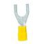 Fork crimp cable shoe, insulated, yellow, 4-6mmý, M8 thumbnail 1