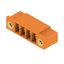 PCB plug-in connector, male header, Flange, THT solder connection, 3.81 mm, Number of poles: 4, 90°, Solder pin length (l): 3.2 mm, tinned, orange, Box thumbnail 3