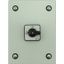 On-Off switch, P1, 40 A, 3 pole + N, surface mounting, with black thumb grip and front plate, in steel enclosure thumbnail 1