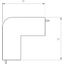 External corner hood 20x20mm Polyvinylchloride Cream RAL 9001 thumbnail 2