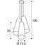 SOPRANA CONE PD-2 pendant lumin., E14 max.3x40W, textile sh. thumbnail 4