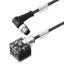 Valve cable (assembled), 90&deg; plug - valve plug, Design A (18 mm), M12 = A-coded, Cable length: 1.5 m, PUR, black thumbnail 3