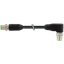 M12 male 0° / M12 male 90° A-cod. 315° PUR 4x0.34 bk  3m Zivid thumbnail 1