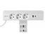 Nico furniture socket, 3 x Schuko socket, USB A+C, 1.5m cable, white with mounting thumbnail 1