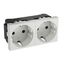 Socket 0°, double protective contact 90x45x42 Polycarbonate Eco Matt P thumbnail 1