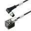 Valve cable (assembled), 90&deg; plug - valve plug, Industrial design B (11 mm), M12 = A-coded, Cable length: 10 m, PUR, black thumbnail 1