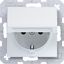 SCHUKO wall socket, self-closing compartment, push-in, A.x/C.x matte white thumbnail 1