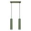 HANGING LAMP WITH TWO HANGS AND GREEN GROOVED LAMPSHADES, CARBON SERIES thumbnail 1