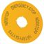 M22-XAK14 Label, emergency stop, D=90mm, yellow, EN, SV, FI, DA thumbnail 3
